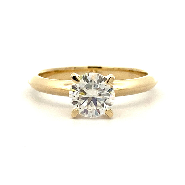 Genuine .88ct Moissanite  10KT Yellow Gold