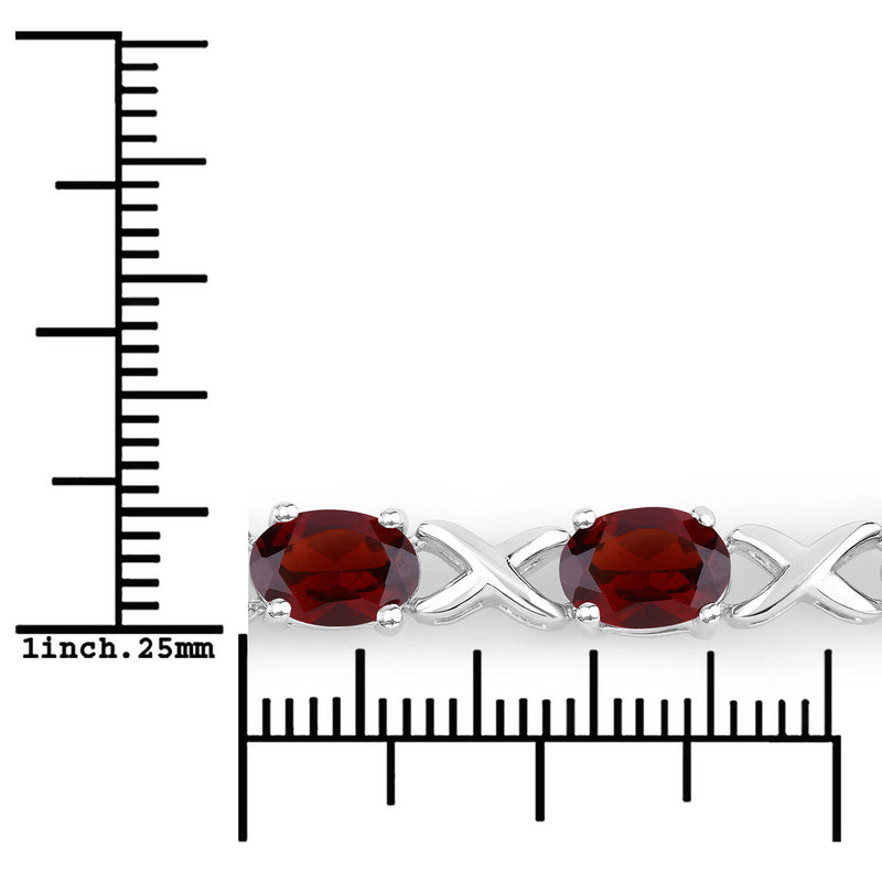 4.25 Carat Genuine Garnet .925 Sterling Silver Bracelet