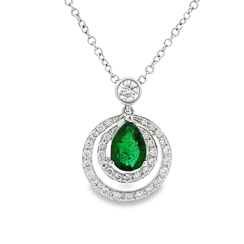 .75ct Emerald Diamond Fashion Pendants 18KT White Gold