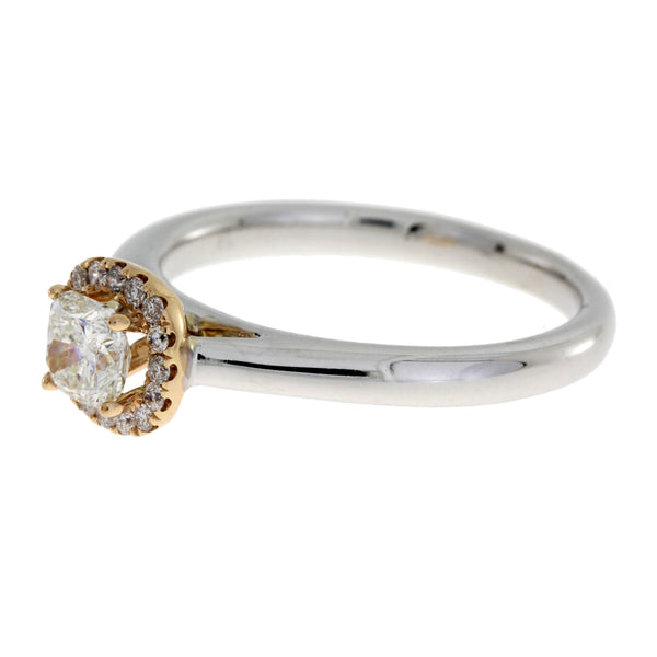 Genuine .62ct Diamond Diamond Eng Only 14KT 2 Tone Gold