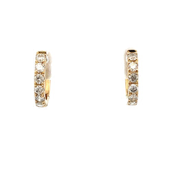 Genuine .37ct Diamond Hoop Earrings 14KT Yellow Gold