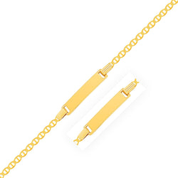 14k Yellow Gold Mariner Style Link Children's ID Bracelet