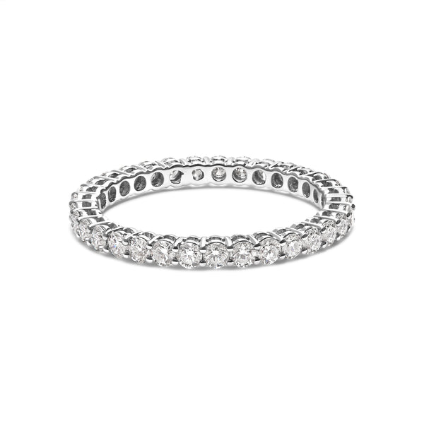 14K White Gold 1.00 Cttw Lab-Grown Diamond Shared Prong Set Eternity Band Ring (F-G Color, VS1-VS2) - Size 7.5