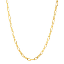 14k Yellow Gold Diamante Paperclip Chain Necklace (4.00 mm)