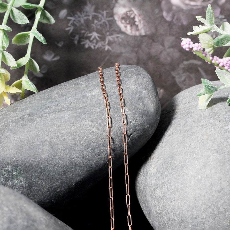 14k Rose Gold Adjustable Paperclip Chain 1.5mm