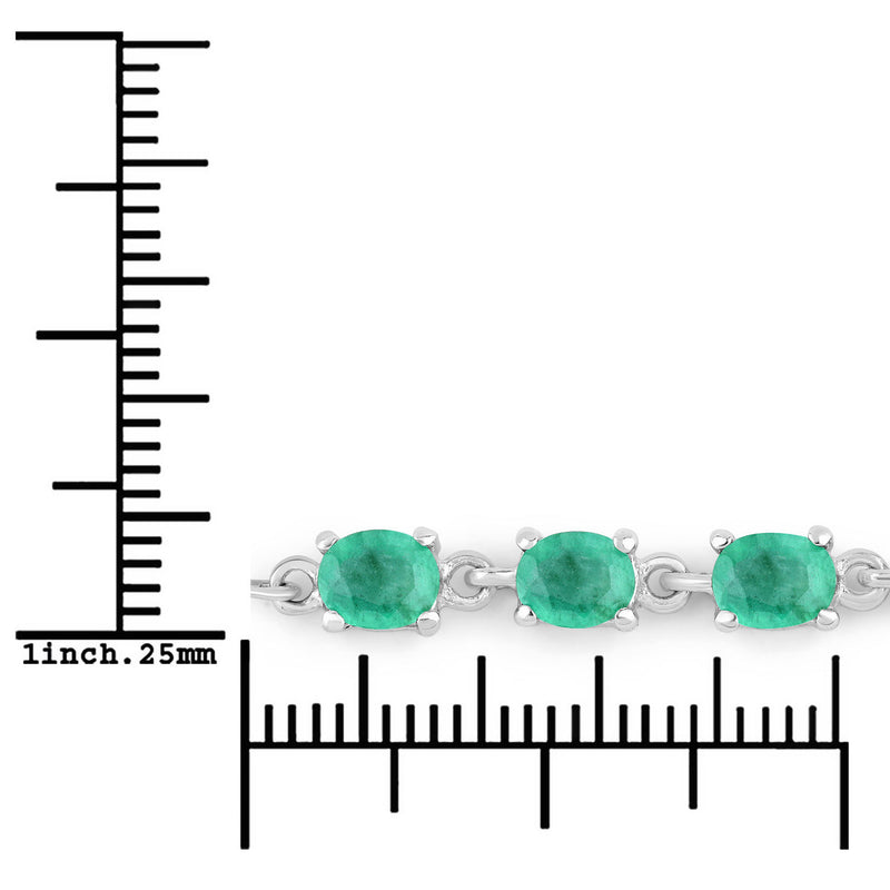 1.68 Carat Genuine Emerald .925 Sterling Silver Bracelet