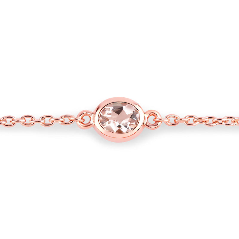 1.35 Carat Genuine Morganite .925 Sterling Silver Bracelet