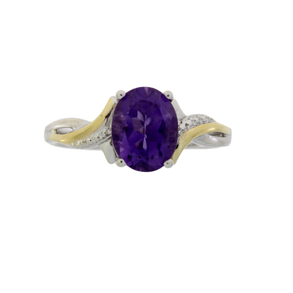 Genuine 1.75ct Amethyst Ring Sterling Silver