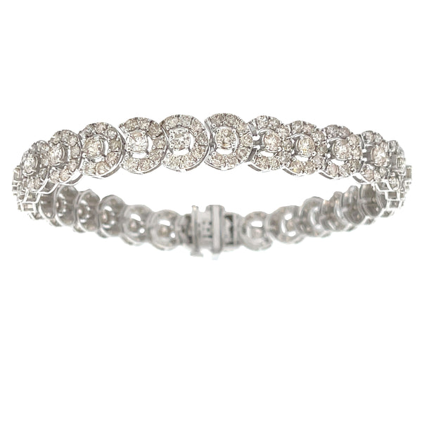 Natural 10.05ct Diamond Tennis Bracelet 10KT White Gold