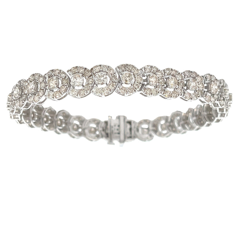 Natural 10.05ct Diamond Tennis Bracelet 10KT White Gold