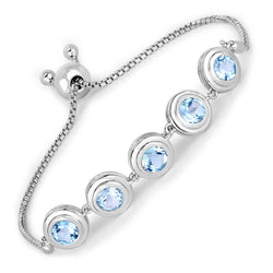 5.25 Carat Genuine Blue Topaz .925 Sterling Silver Bracelet