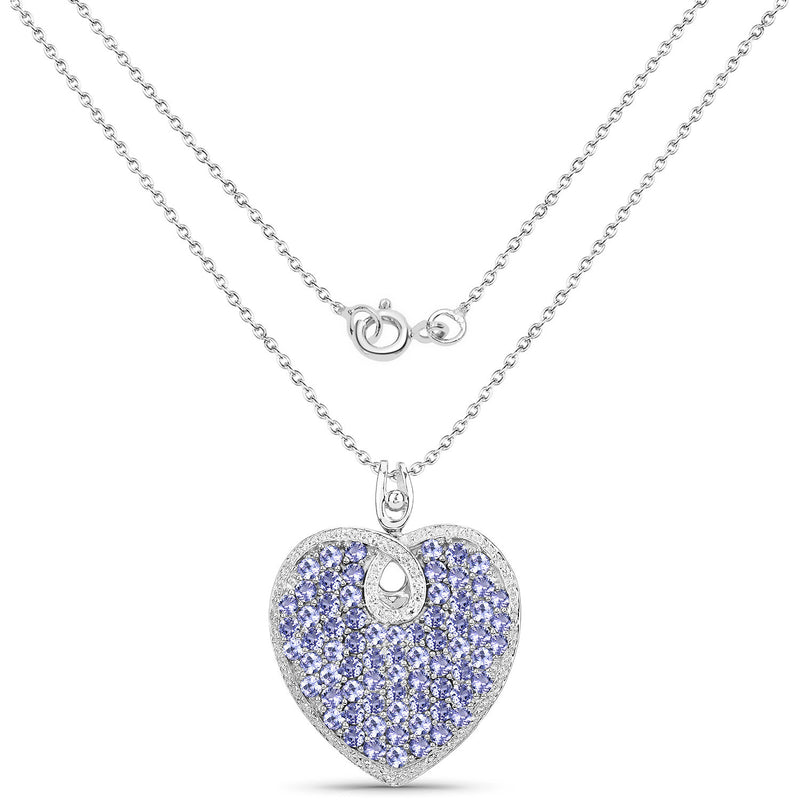 6.17 Carat Genuine Tanzanite .925 Sterling Silver Pendant