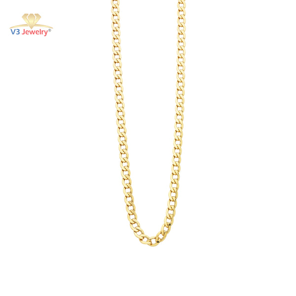 V3 Jewelry 10K Yellow Gold Curb Chain