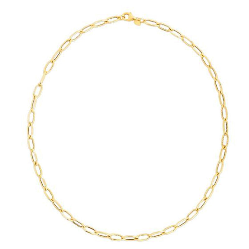 14k Yellow Gold Hexagon Link Necklace