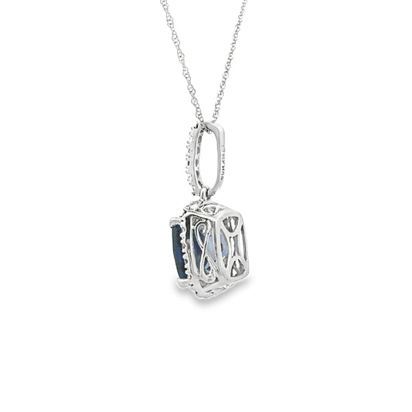 Created Sapphire Fashion Pendants 10KT White Gold