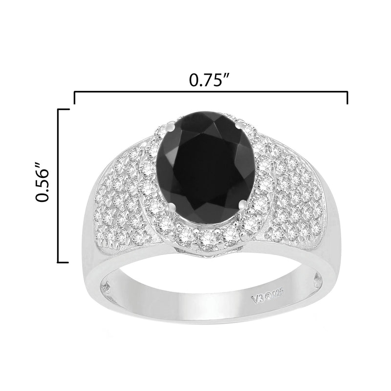 V3 Jewelry Black Spinel & White Topaz Pavé Ring