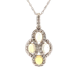 .18ct Opal Diamond Fashion Pendants 10KT White Gold