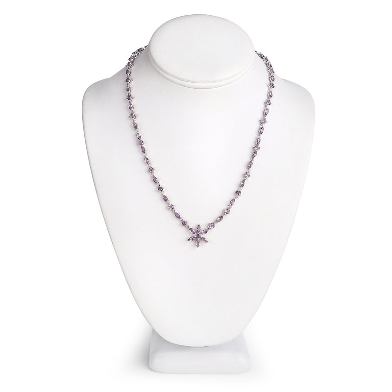 14.74 Carat Genuine Amethyst .925 Sterling Silver Necklace