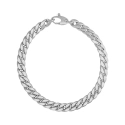 14K White Gold Cuban Link Bracelet