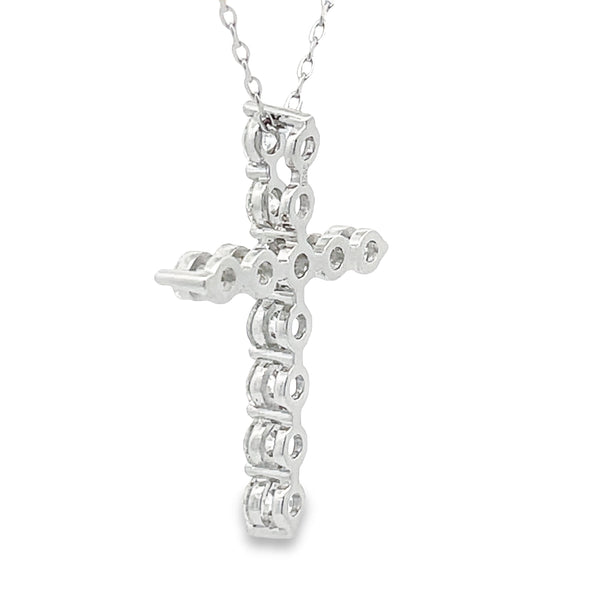 Moissanite Cross Religious Pendant Sterling Silver