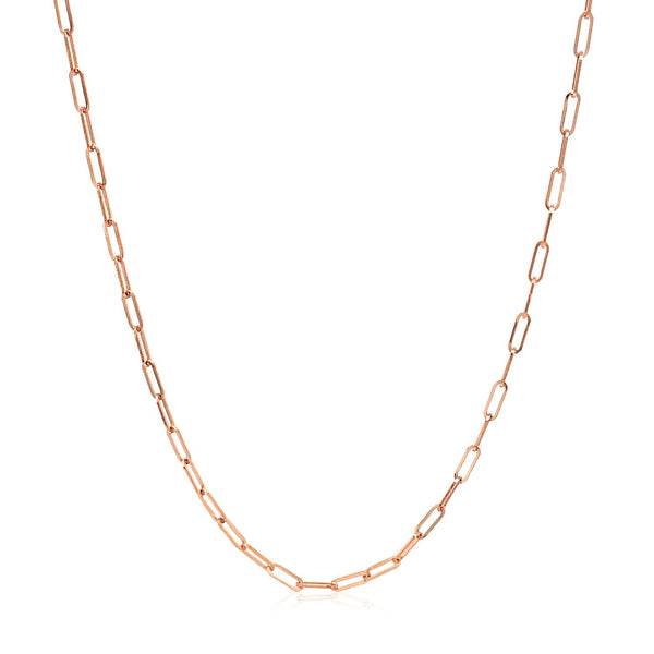 14k Rose Gold Adjustable Paperclip Chain 1.5mm