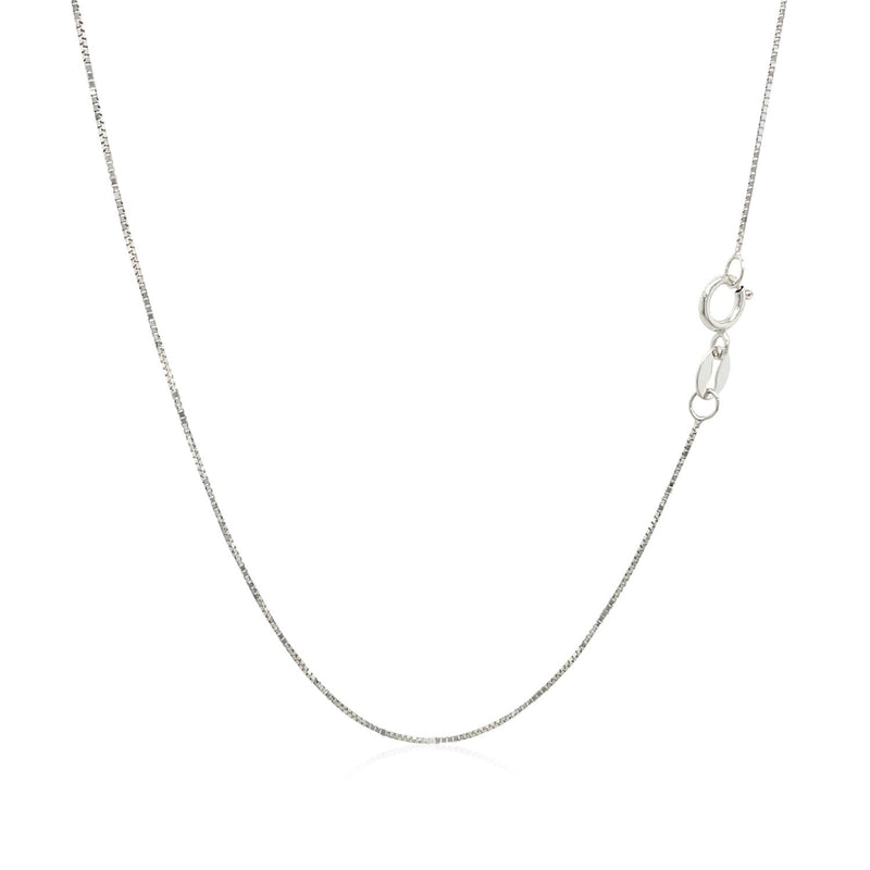 10k White Gold Classic Box Chain 0.45mm