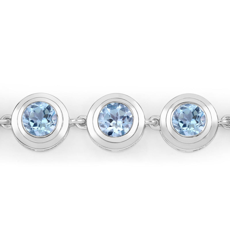 5.25 Carat Genuine Blue Topaz .925 Sterling Silver Bracelet