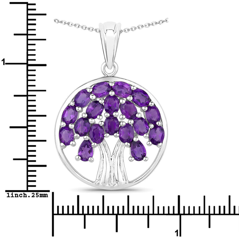 2.94 Carat Genuine Amethyst .925 Sterling Silver Pendant