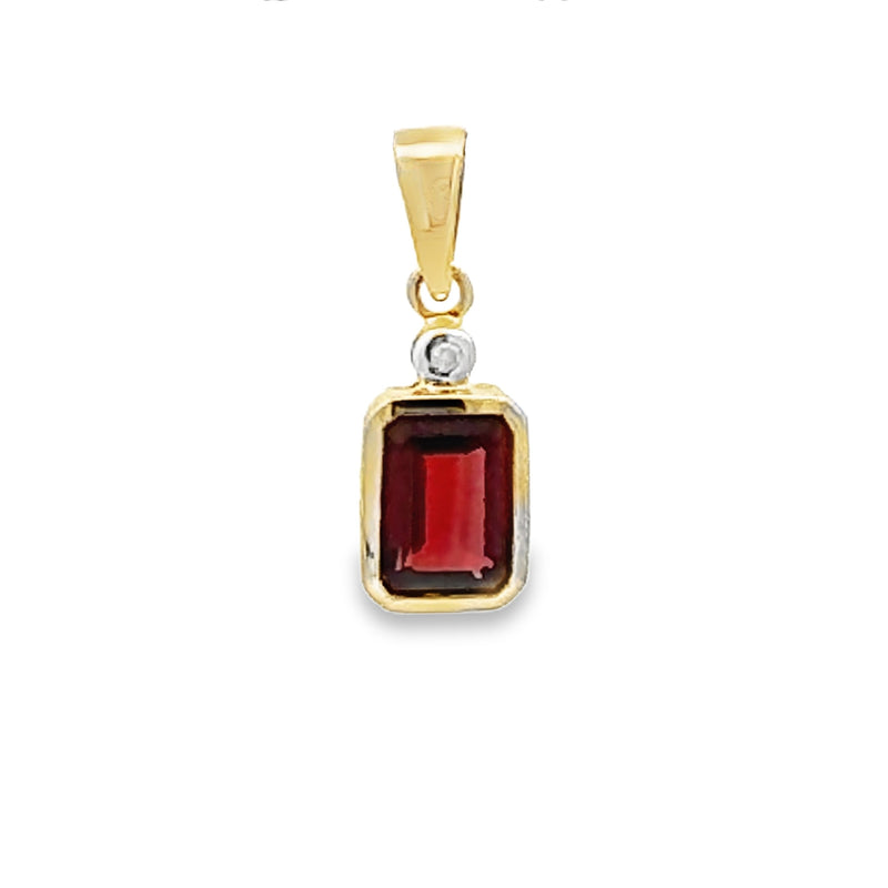 1.19ct Garnet Diamond Fashion Pendants 10KT Yellow Gold