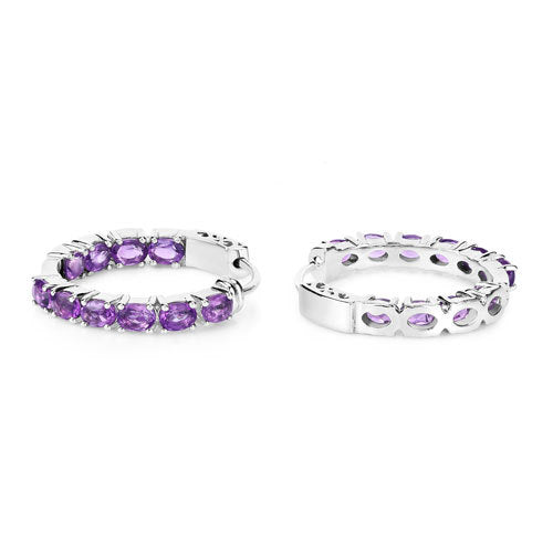 3.20 Carat Genuine Amethyst .925 Sterling Silver Earrings