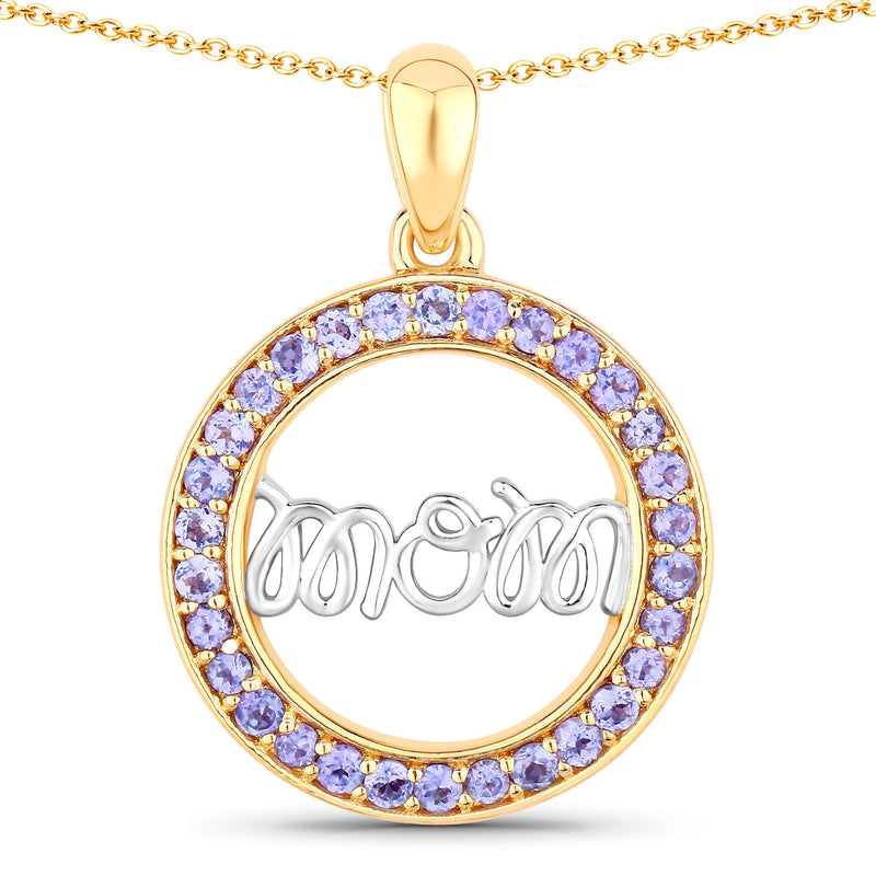 0.64 Carat Genuine Tanzanite .925 Sterling Silver Pendant