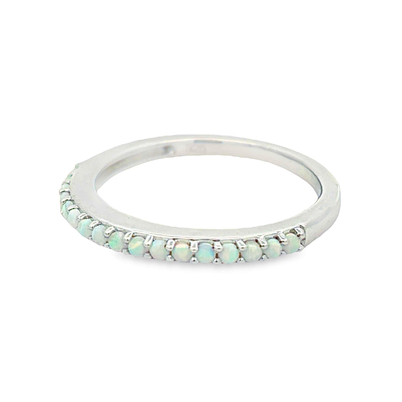 Natural Opal Fashion band rings Sterling Silver