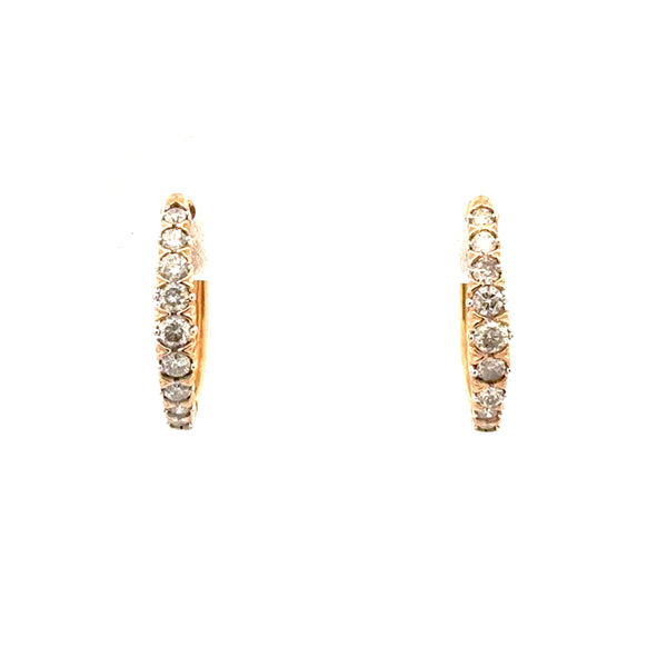 Natural .25ct Diamond Hoop Earrings 10KT Yellow Gold