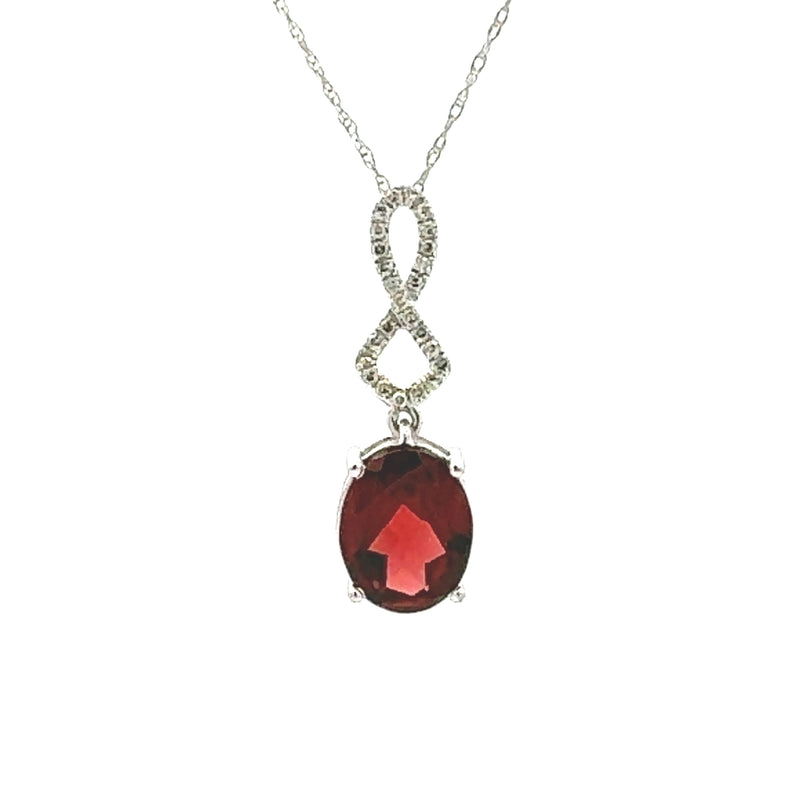 2.92ct Garnet Diamond Fashion Pendants 10KT White Gold