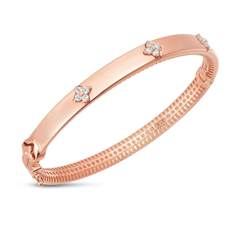 14k Rose Gold Trilogy Diamond Bangle (5.40 mm)