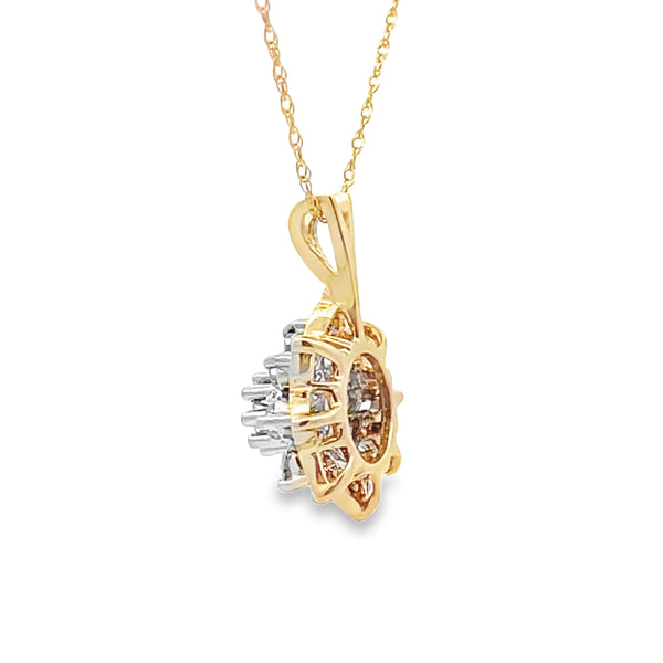 Natural .50ct Diamond Fashion Pendants 14KT Yellow Gold