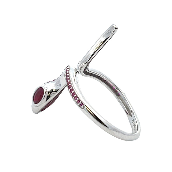 Genuine .70ct Ruby Ring 14KT White Gold