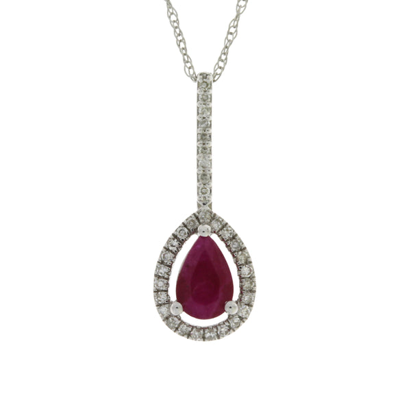 .58ct Ruby Diamond Fashion Pendants 14KT White Gold