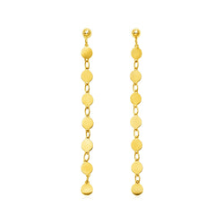 14k Yellow Gold Post Dangle Earrings with Polished Circles