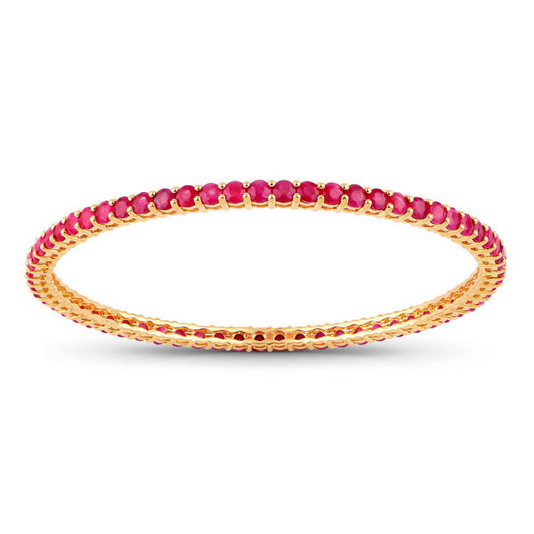 8.45 Carat Genuine Ruby 14K Yellow Gold Bangle