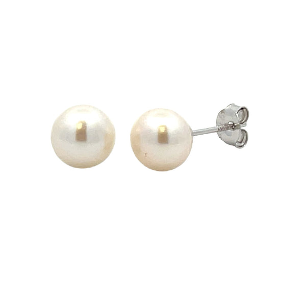 Natural FW Pearl Stud Earrings Sterling Silver