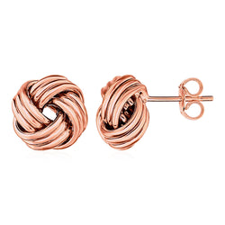 Love Knot Post Earrings in 14k Rose Gold