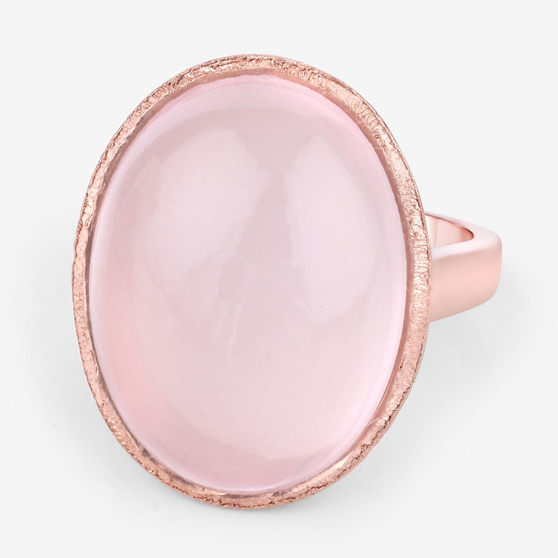 15.60 Carat Genuine Rose Quartz .925 Sterling Silver Ring