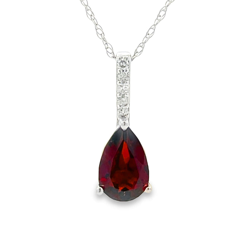 .88ct Garnet Diamond Fashion Pendants 14KT White Gold