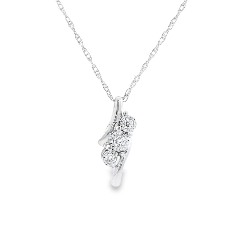 Natural .12ct Diamond Fashion Pendants 10KT White Gold