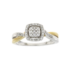 Natural .20ct Diamond Ring 10KT 2 Tone Gold