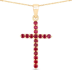 0.60 Carat Genuine Mozambique Ruby 14K Yellow Gold Pendant