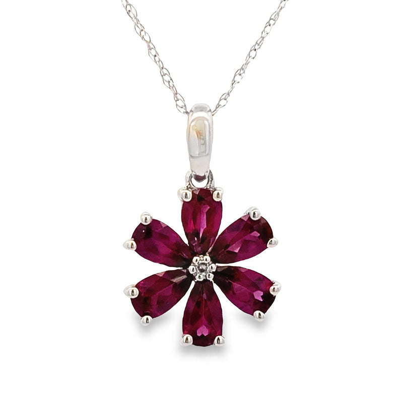 Rhodolite Garnet Fashion Pendants 14KT White Gold