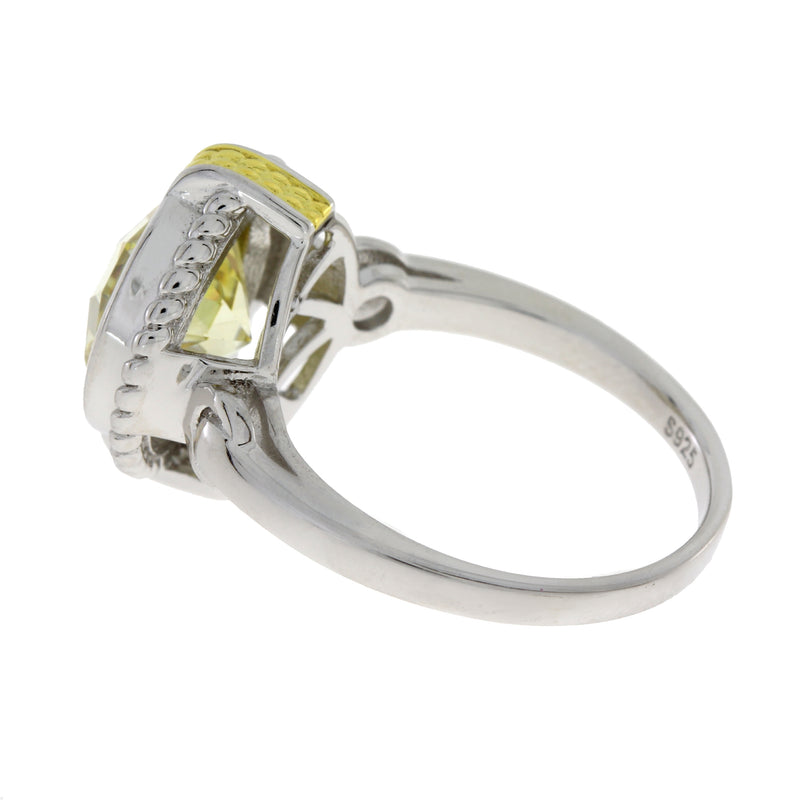 Natural Cubic Zirconium Ring Sterling Silver