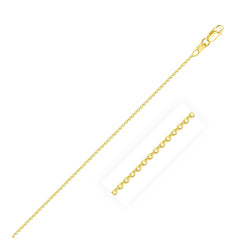 18k Yellow Gold Round Cable Link Chain (0.97 mm)